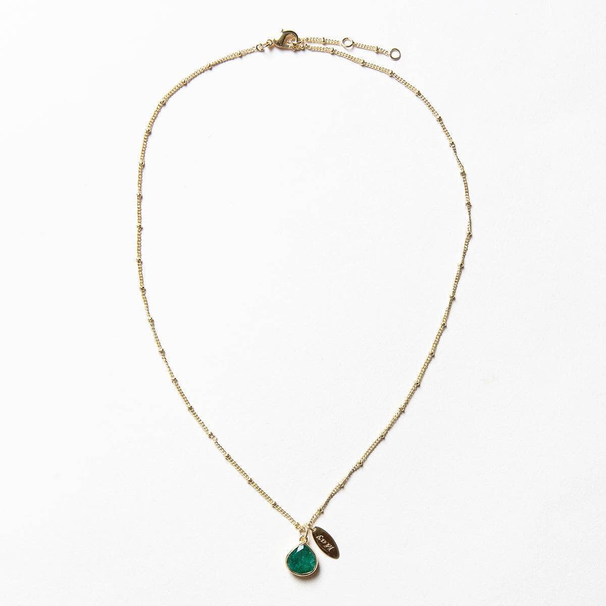 May Emerald Birthstone Necklace by Tiny Rituals