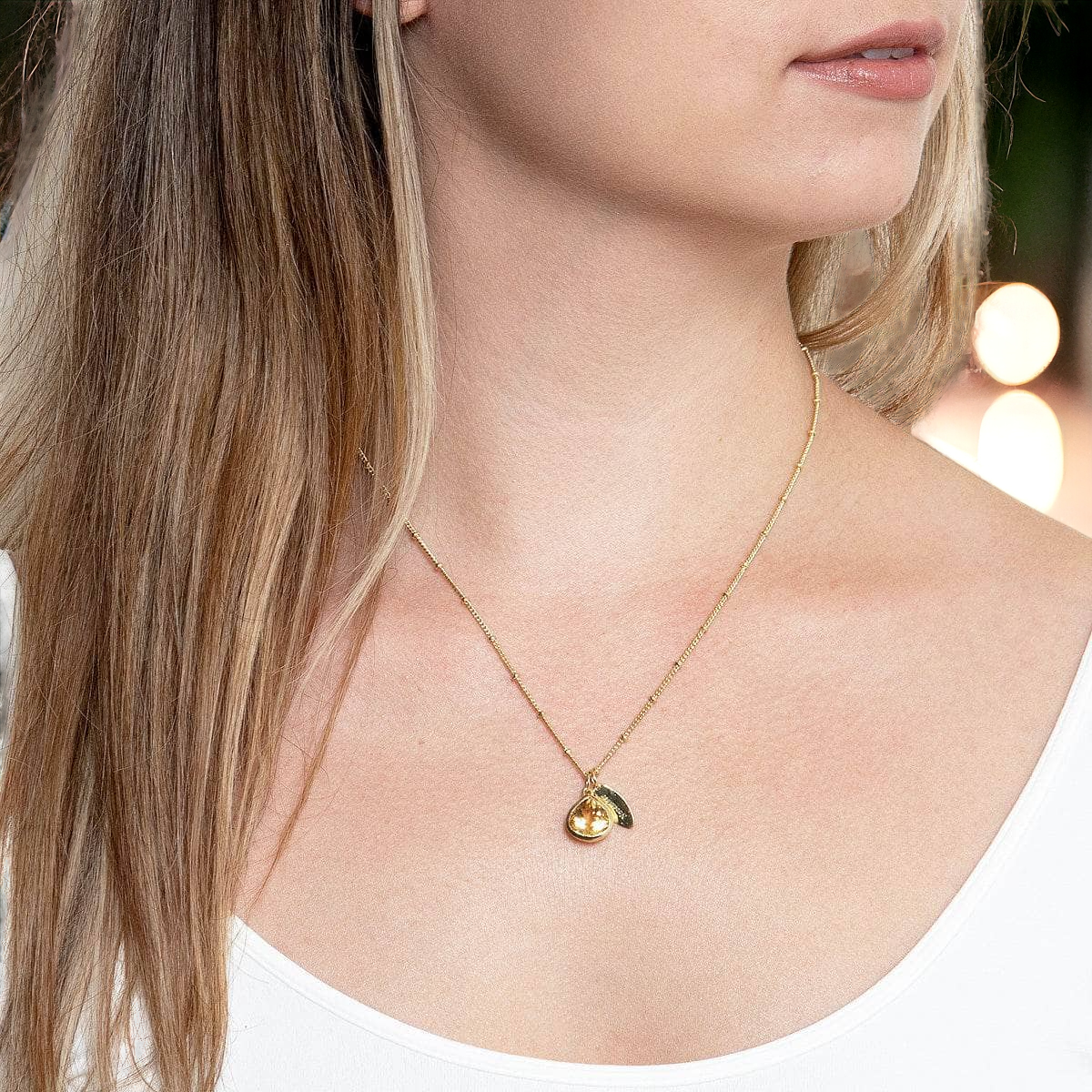 November Citrine Birthstone Necklace by Tiny Rituals