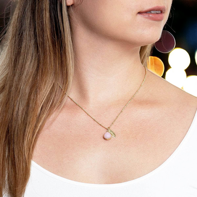 October Pink Opal Birthstone Necklace by Tiny Rituals