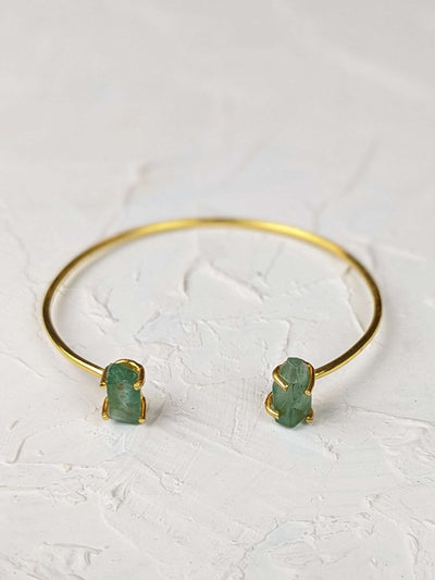 Apatite and Gold Cuff Bracelet by Ash & Rose