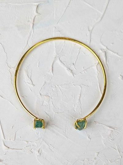 Apatite and Gold Cuff Bracelet by Ash & Rose