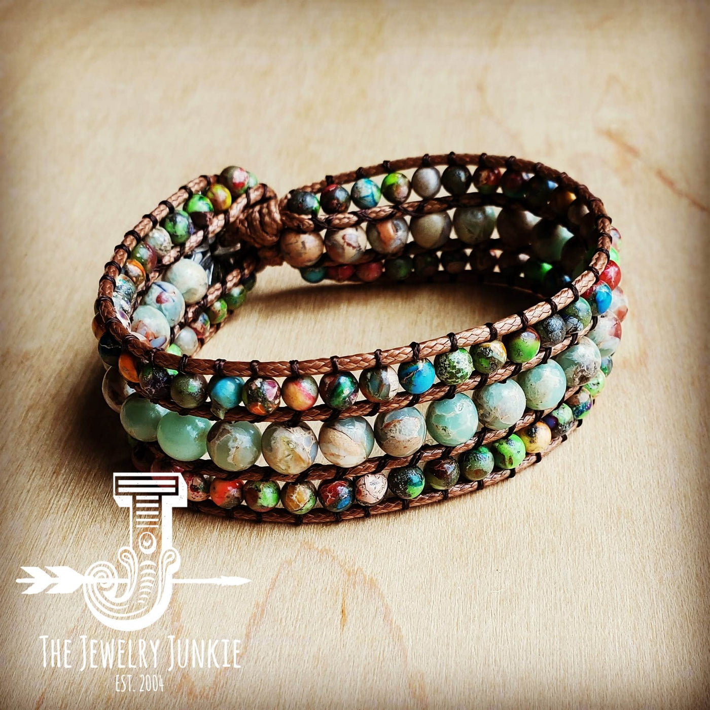 Impression Jasper Woven Bracelet-Multi Colored 805m by The Jewelry Junkie