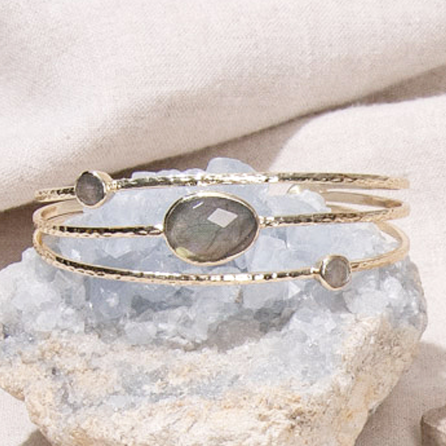 Labradorite Golden or Silver Bracelet by Tiny Rituals