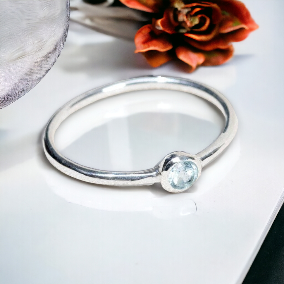 Blue Topaz Silver or Gold  Ring by Tiny Rituals