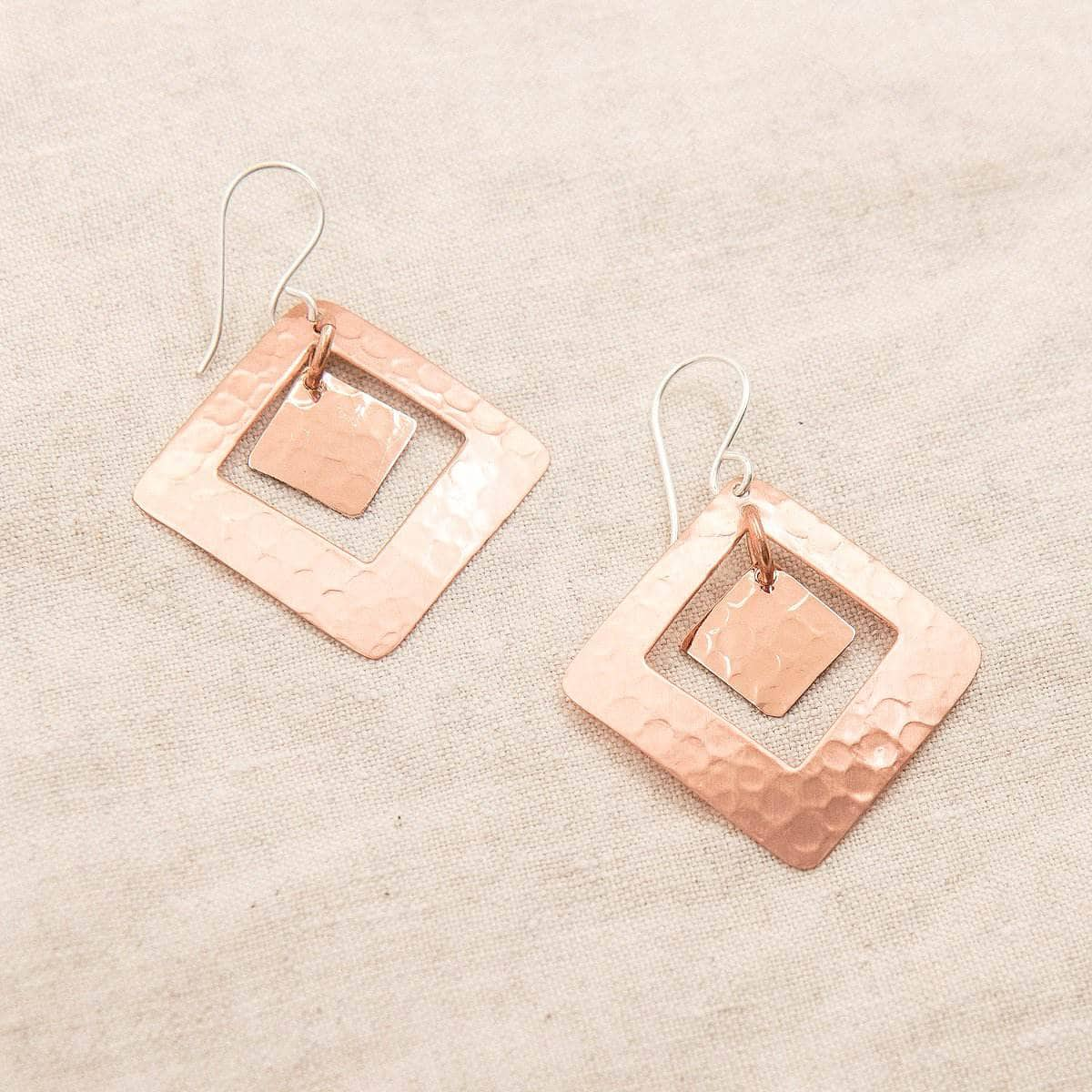 Copper Hammered Earrings - Limited Edition by Tiny Rituals