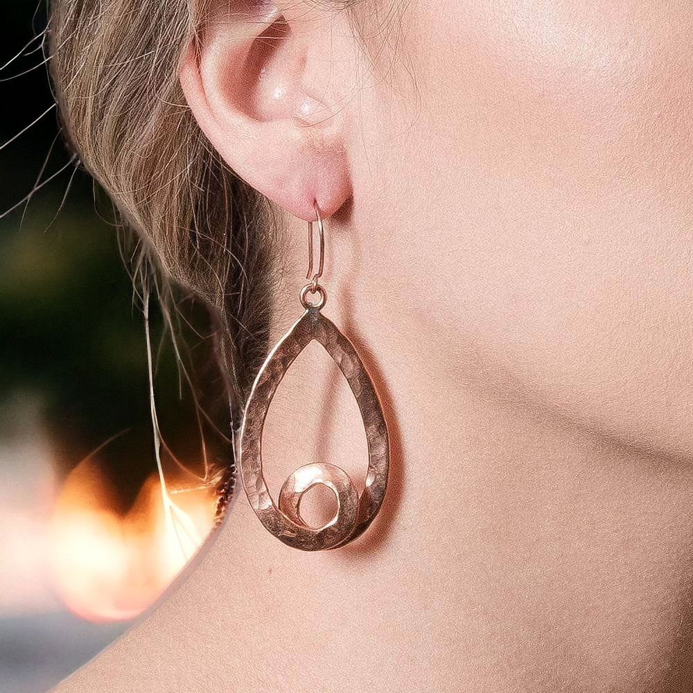 Copper Hammered Earrings - Limited Edition by Tiny Rituals