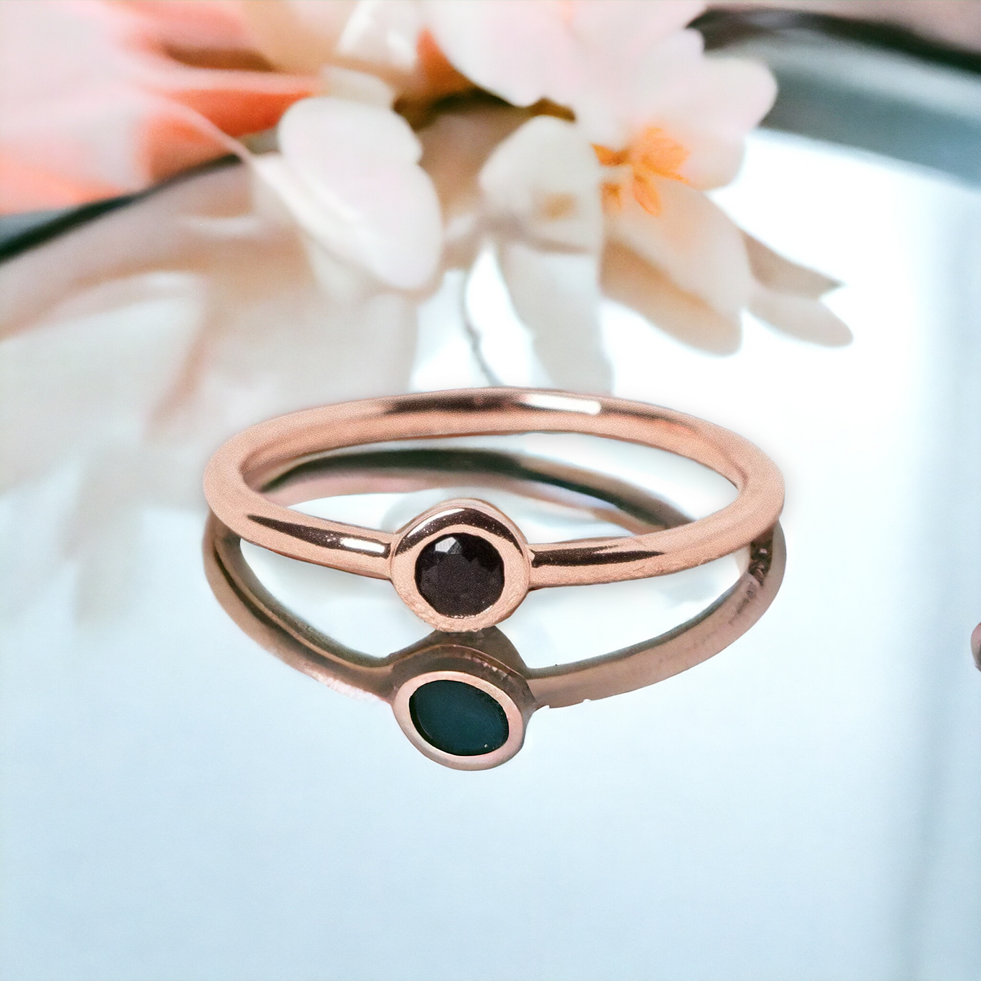 Black Tourmaline Silver, Gold or Rose Gold Ring by Tiny Rituals