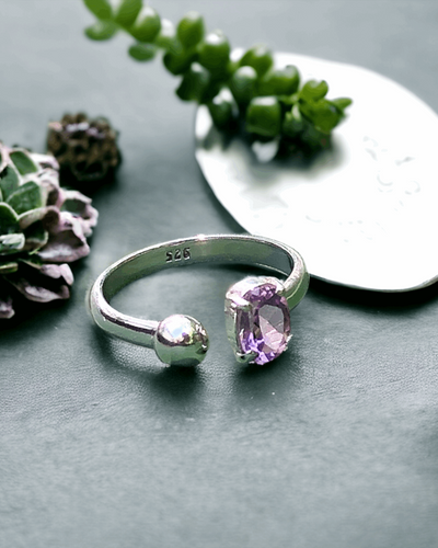 Amethyst Ball Ring by SLATE + SALT