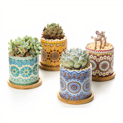 Mandala Planter Set of 4 by ClaudiaG Collection