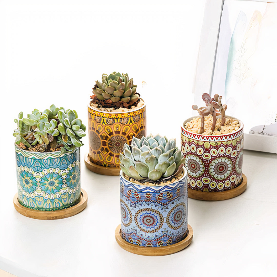 Mandala Planter Set of 4 by ClaudiaG Collection