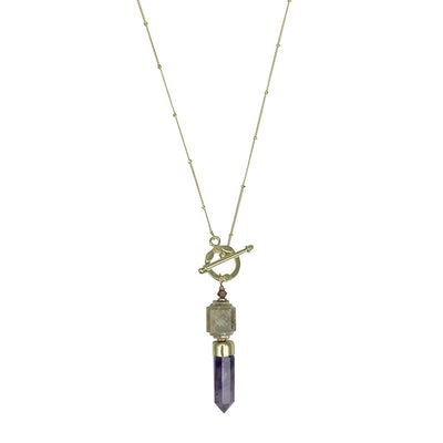 Amethyst Lariat Necklace by SLATE + SALT