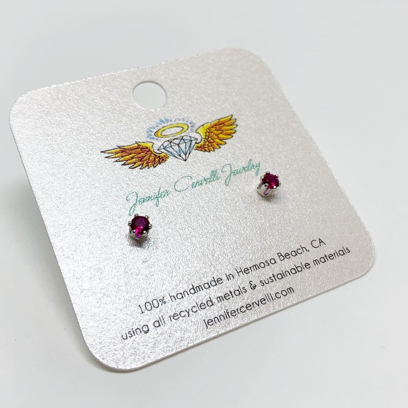 Garnet Birthstone Earrings - January Birthstone by Jennifer Cervelli Jewelry