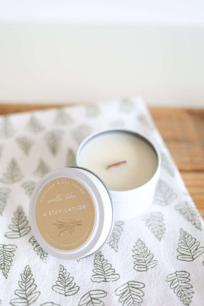"A Stay-cation" Candle Tin by Jubilee Trading Company