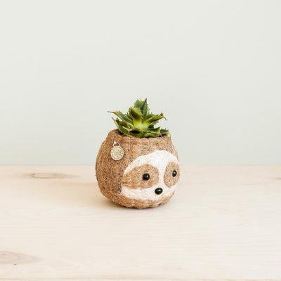 Two-tone Sloth Coco Coir Planter - Handmade Planters | LIKHÂ by LIKHÂ