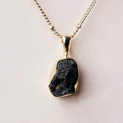 Black Tourmaline Raw Crystal Necklace by Tiny Rituals