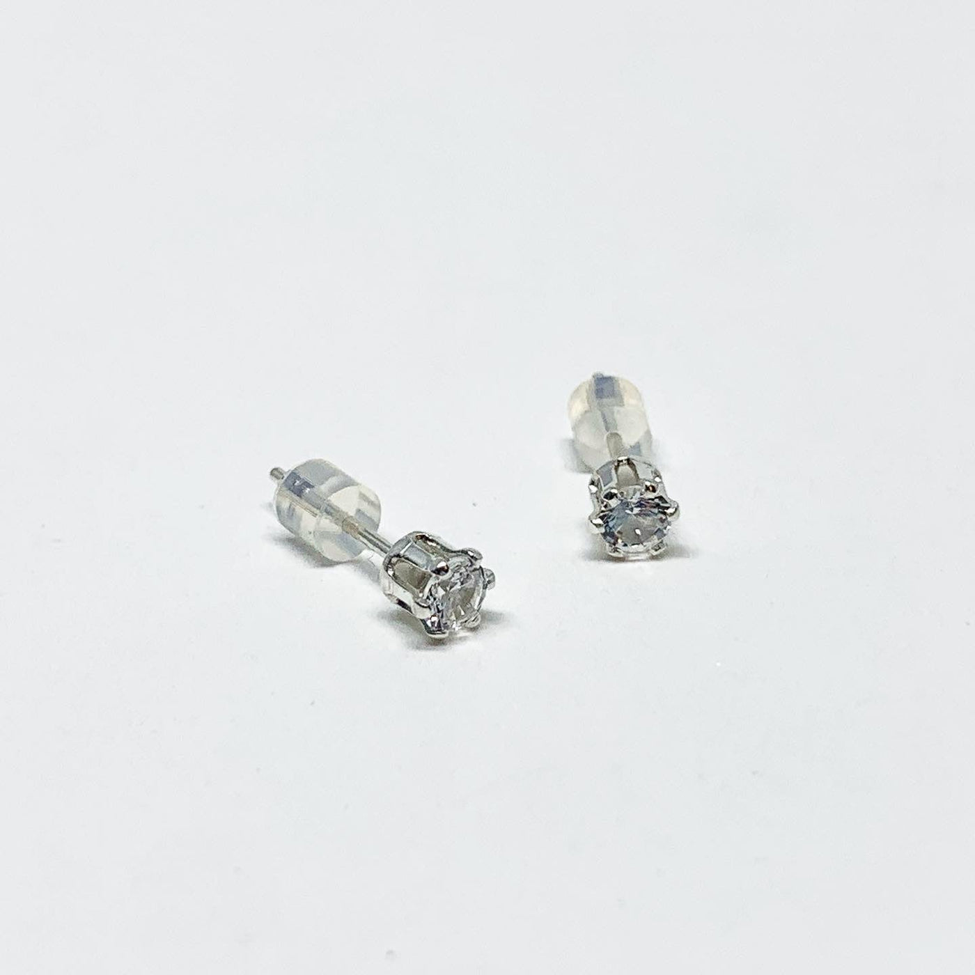 White Sapphire Birthstone Earrings - April Birthstone by Jennifer Cervelli Jewelry