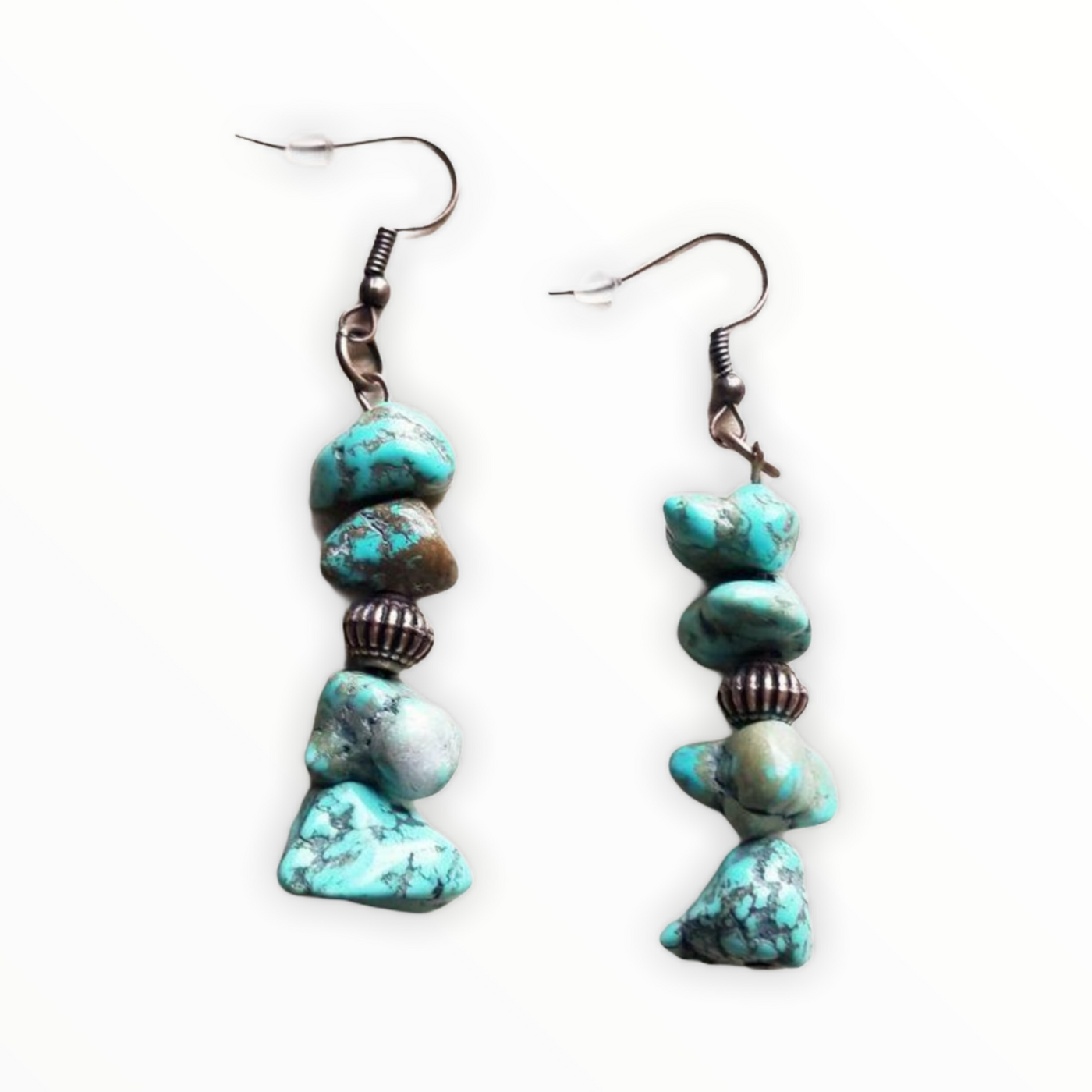 Stacked Turquoise and Copper Earrings 219f